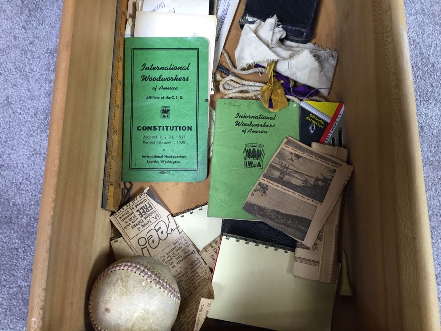 Vintage Art Deco Desk Filled With Vintage Office Supplies And Items [Photo 20]