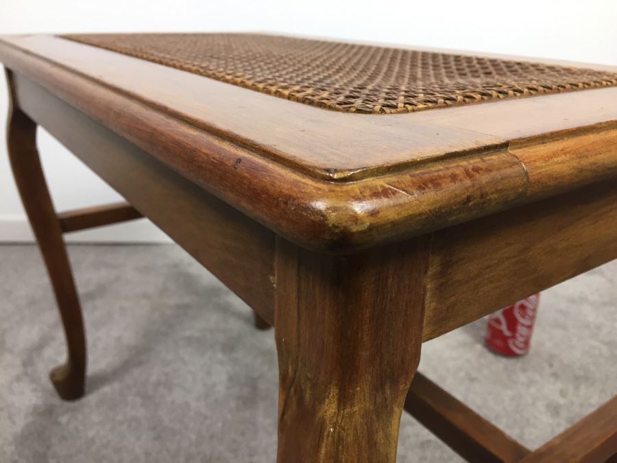 Side Table With Cane Top French Walnut Star Furniture Co Jamestown NY [Photo 9]