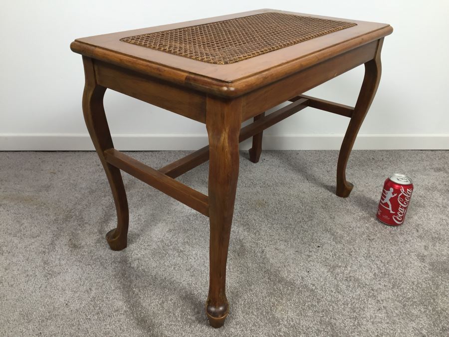 Side Table With Cane Top French Walnut Star Furniture Co Jamestown NY [Photo 7]