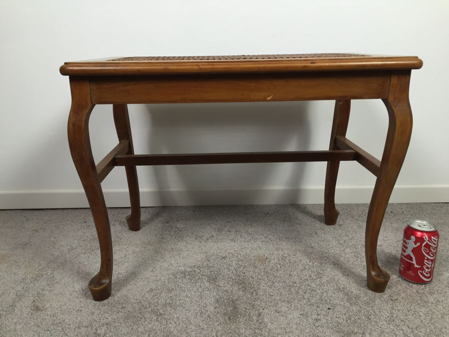 Side Table With Cane Top French Walnut Star Furniture Co Jamestown NY [Photo 4]