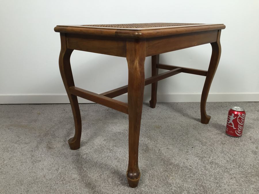 Side Table With Cane Top French Walnut Star Furniture Co Jamestown NY [Photo 6]
