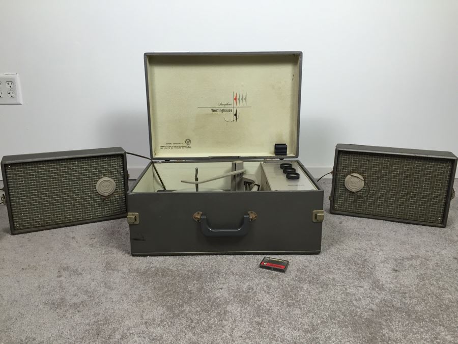 Westinghouse Portable Record Player Model H86acs1 A With Spare