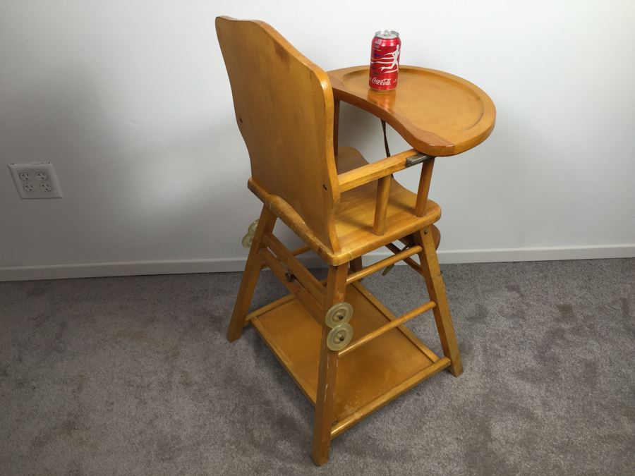 Vintage Wooden Baby High Chair [Photo 11]
