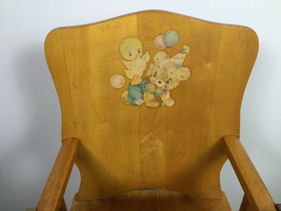 Vintage Wooden Baby High Chair [Photo 4]