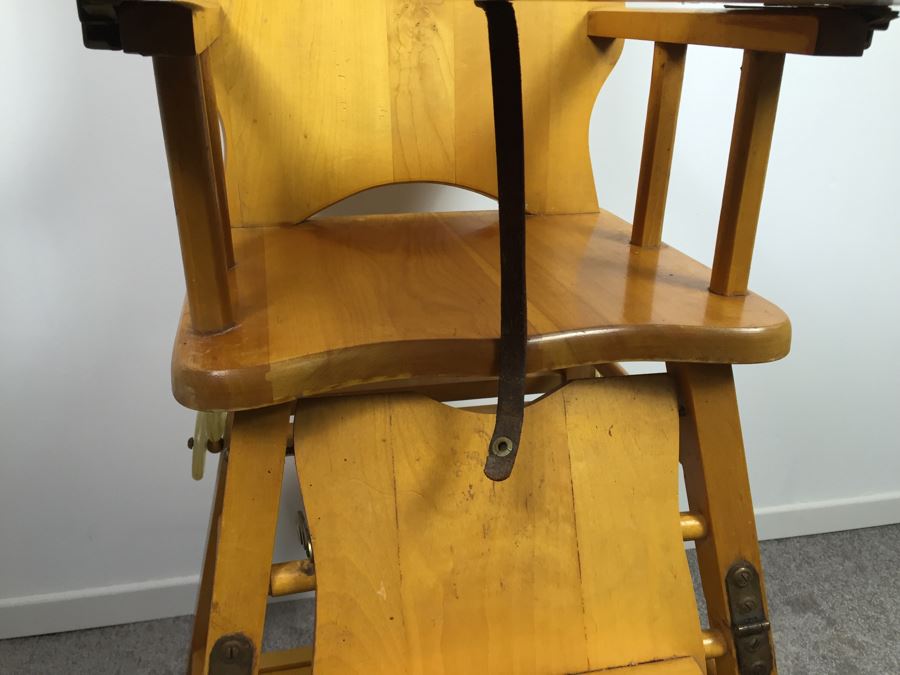 Vintage Wooden Baby High Chair [Photo 7]