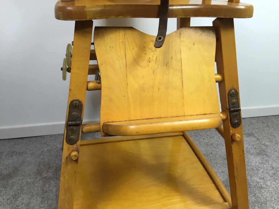Vintage Wooden Baby High Chair [Photo 8]