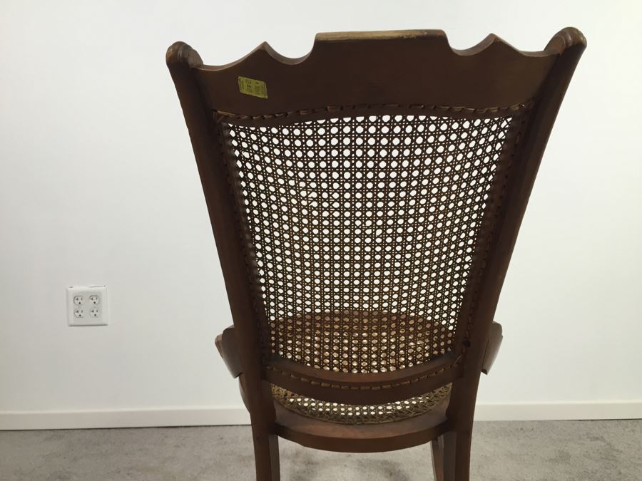 Vintage Cane Seat And Back Wooden Rocking Chair [Photo 11]