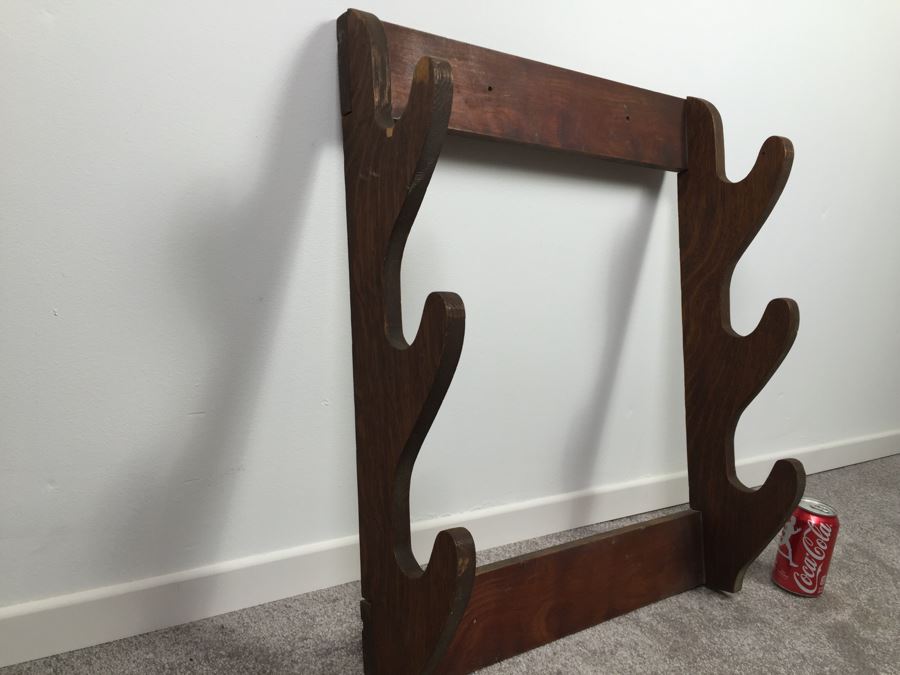 Vintage Wooden Gun Rack [Photo 4]