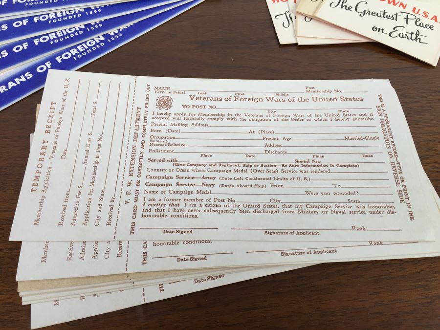 Vintage Flyers Promoting The Veterans Of Foreign Wars Of The U.S. [Photo 5]