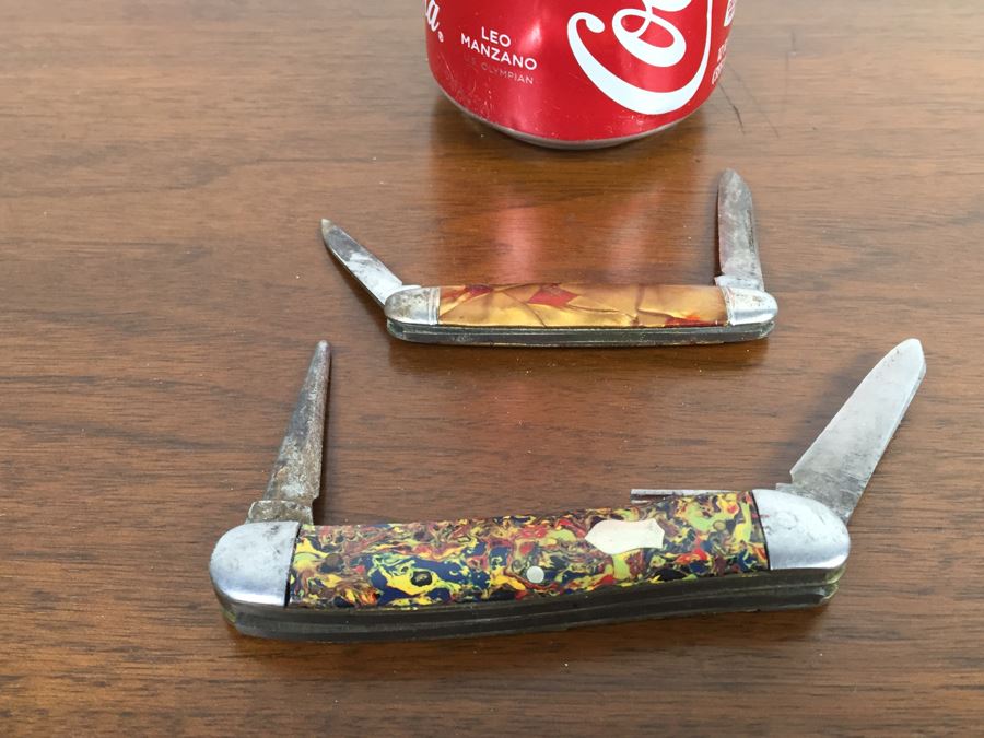 Pair Of Pocket Knives Larger Knife Has Broken Blade