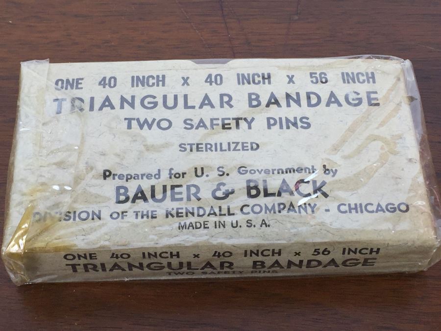 Vintage Triangular Bandage New Old Stock Bauer & Black