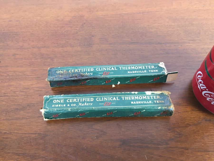 Pair Of Certified Clinical Mercury Thermometers Eisele & Co Makers With Packaging NO SHIPPING