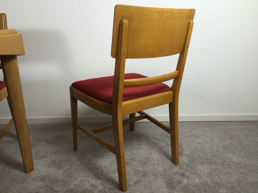 Mid-Century Modern Blonde Dining Table With 6 Chairs By Thomasville Chair Company [Photo 16]