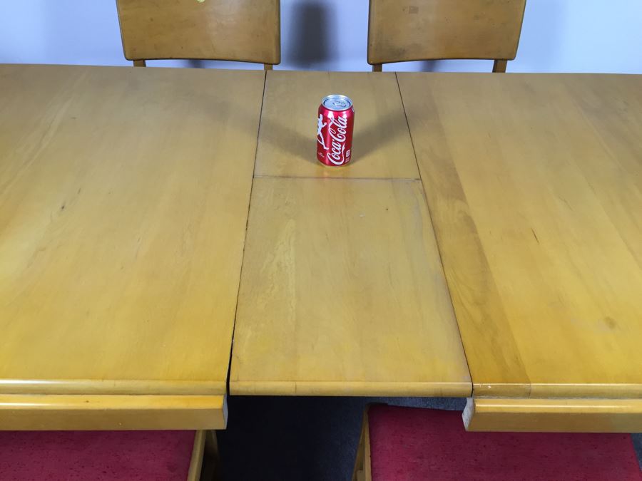 Mid-Century Modern Blonde Dining Table With 6 Chairs By Thomasville Chair Company [Photo 22]