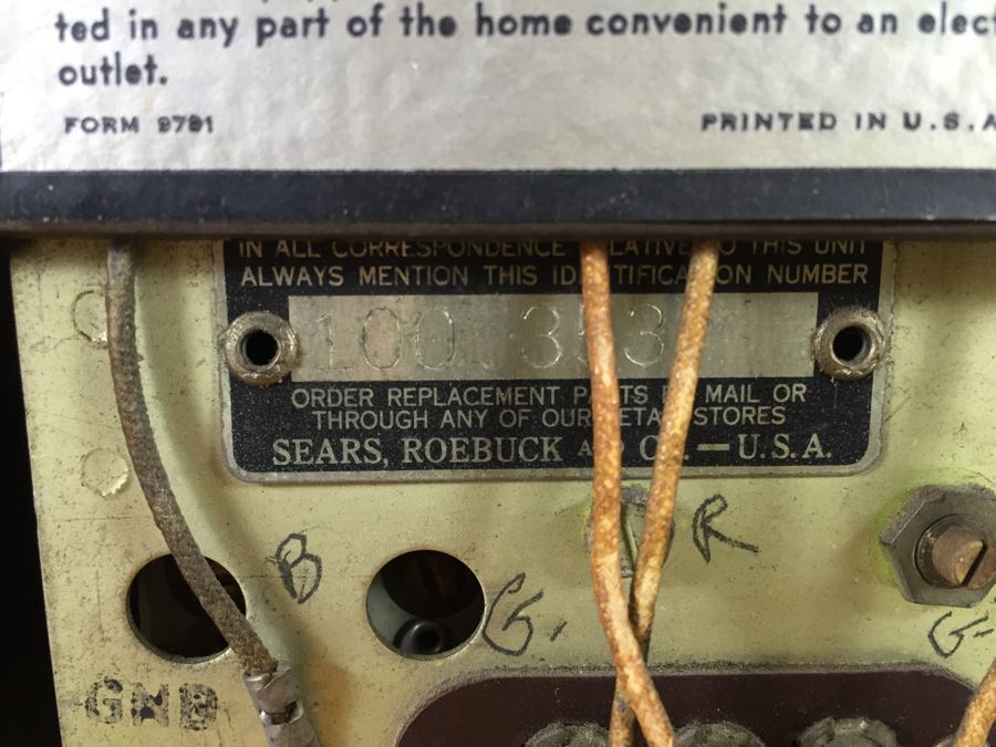 Art Deco Sears Silvertone Tube Radio Needs To Be Rewired [Photo 21]