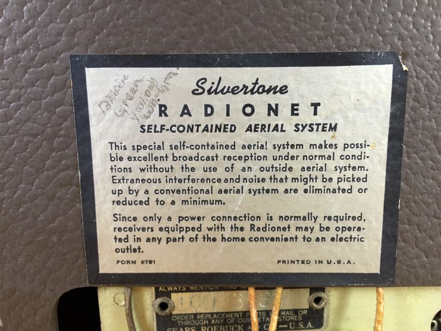 Art Deco Sears Silvertone Tube Radio Needs To Be Rewired [Photo 13]