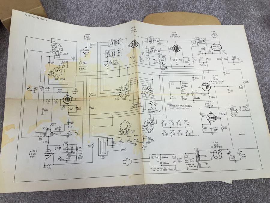 Vintage Capehart-Farnsworth Console Tube Radio With Record Player Model 1006 With Records - Platter Almost Spins Needs Servicing [Photo 12]