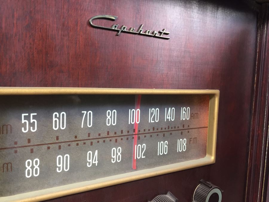 Vintage Capehart-Farnsworth Console Tube Radio With Record Player Model 1006 With Records - Platter Almost Spins Needs Servicing [Photo 8]
