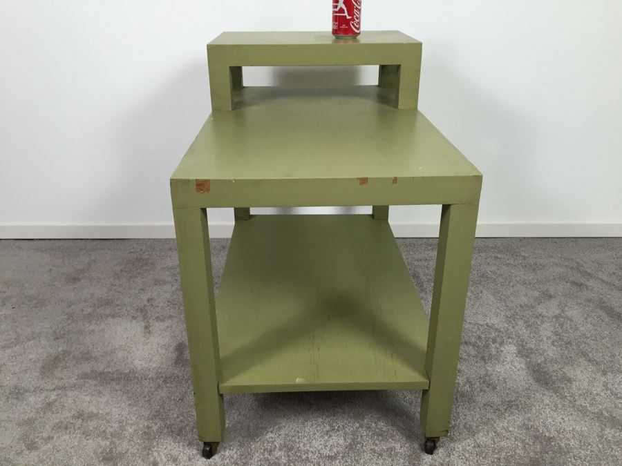 MidCentury Modern Side Table On Casters