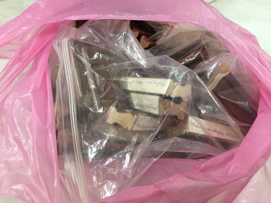 Huge Bag Filled With Various Rubber Stamps With Sayings (~100 Rubber Stamps) [Photo 10]