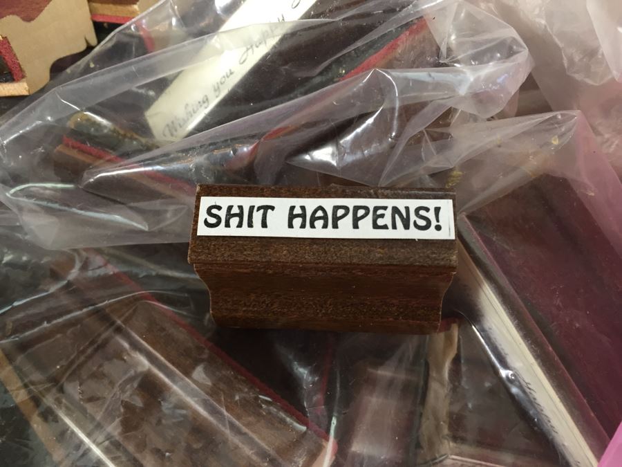 Huge Bag Filled With Various Rubber Stamps With Sayings (~100 Rubber Stamps) [Photo 2]