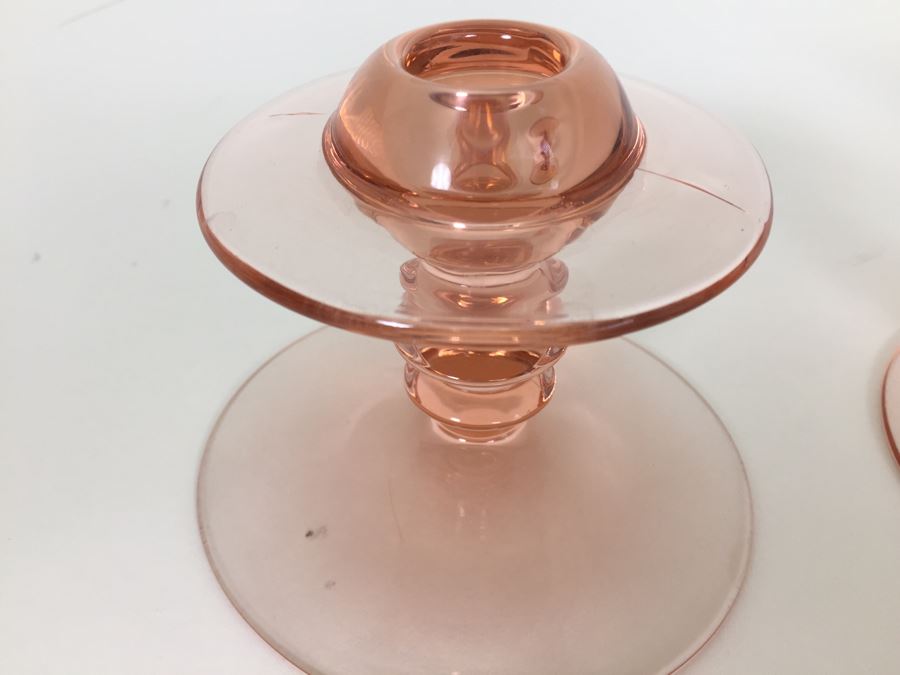Pink Depression Glass Candlestick Holders [Photo 4]