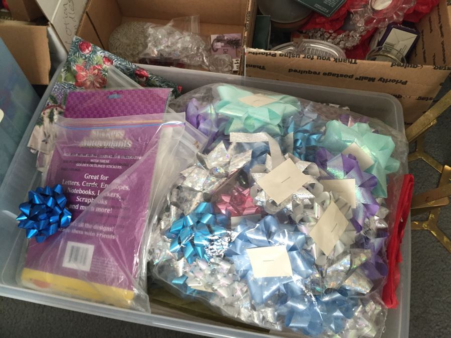 MEGA Home Decor And Crafting Lot With Candles, Stationary, Picture Frames, Candleholders, Gift Wrapping Supplies And More [Photo 46]