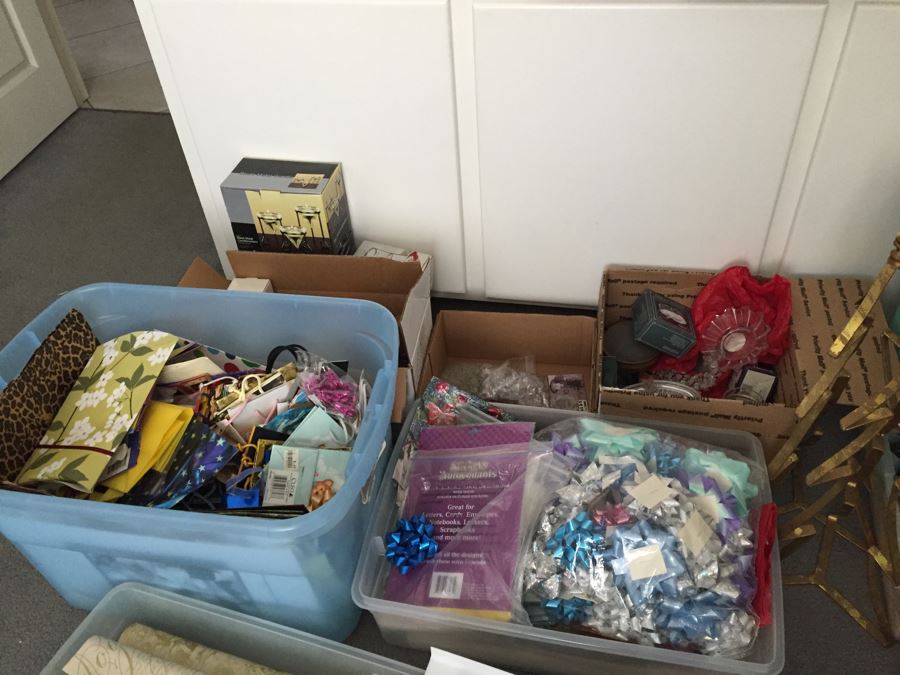 MEGA Home Decor And Crafting Lot With Candles, Stationary, Picture Frames, Candleholders, Gift Wrapping Supplies And More [Photo 6]