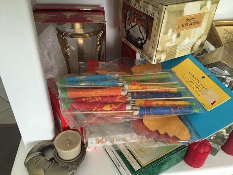 MEGA Home Decor And Crafting Lot With Candles, Stationary, Picture Frames, Candleholders, Gift Wrapping Supplies And More [Photo 12]