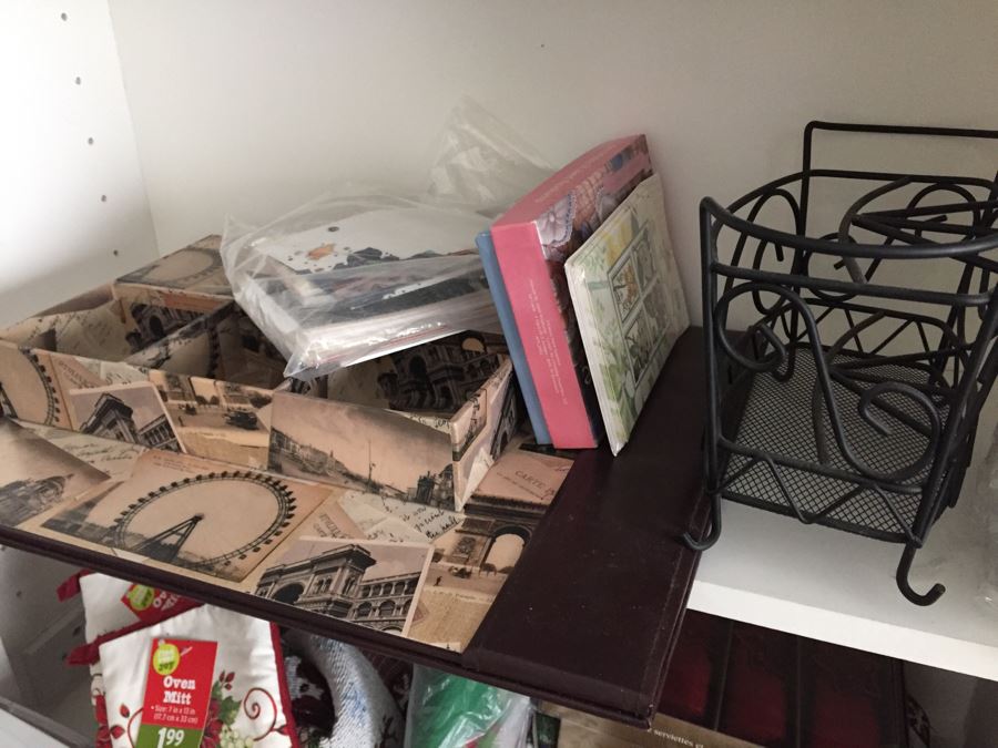 MEGA Home Decor And Crafting Lot With Candles, Stationary, Picture Frames, Candleholders, Gift Wrapping Supplies And More [Photo 31]