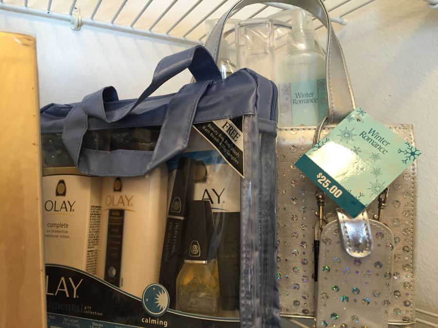 Closet Filled With Spa Related Gift Baskets For Women, New Soaps, Bath Salts, Lotions, Perfume, Hamper And More [Photo 9]