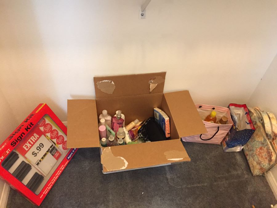 Closet Filled With Spa Related Gift Baskets For Women, New Soaps, Bath Salts, Lotions, Perfume, Hamper And More [Photo 3]