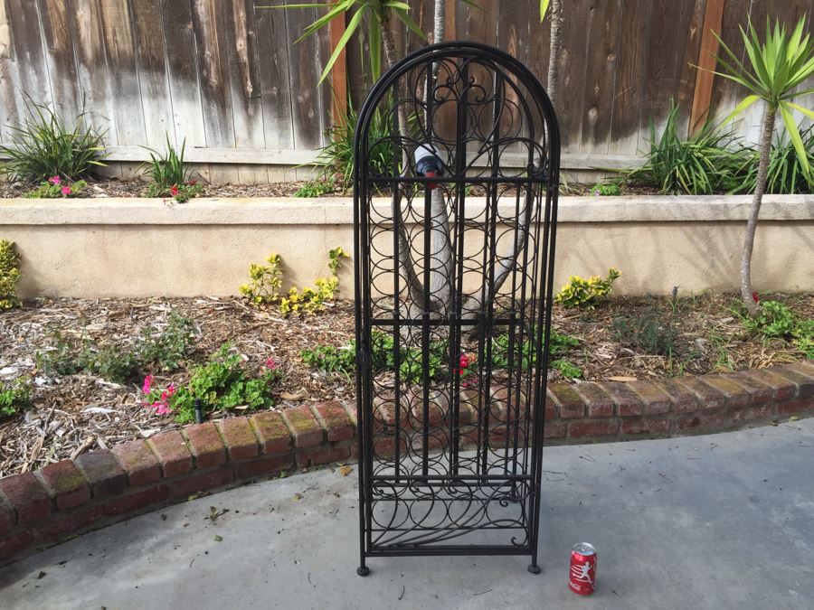 Large Metal Dome Top Wine Rack Cabinet Lockable [Photo 1]