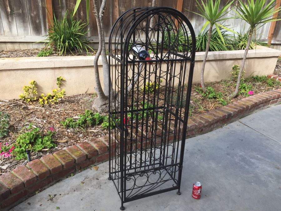 Large Metal Dome Top Wine Rack Cabinet Lockable [Photo 4]