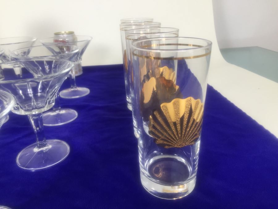 Crystal And Glass Barware Lot With Drink Shaker [Photo 3]