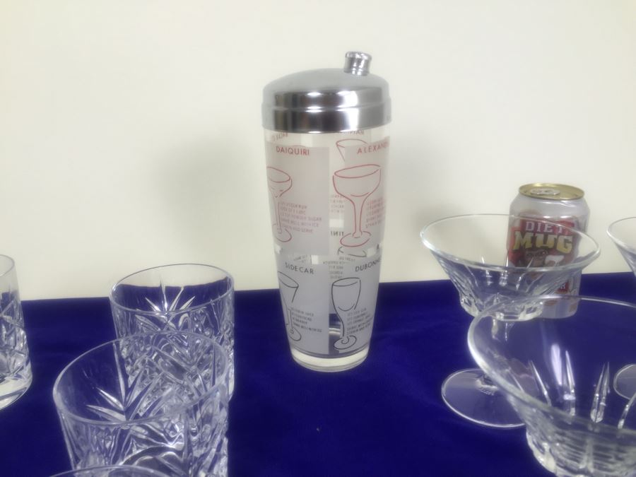 Crystal And Glass Barware Lot With Drink Shaker [Photo 2]