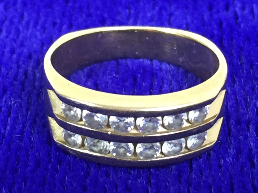 CORRECTED - 14K Gold Cubic Zirconia Ring 5g $115MV [Photo 4]