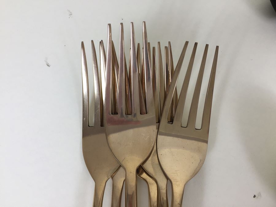 Gold Tone Flatware + Zwilling J.A. Henckels Solingen Germany Knives [Photo 6]