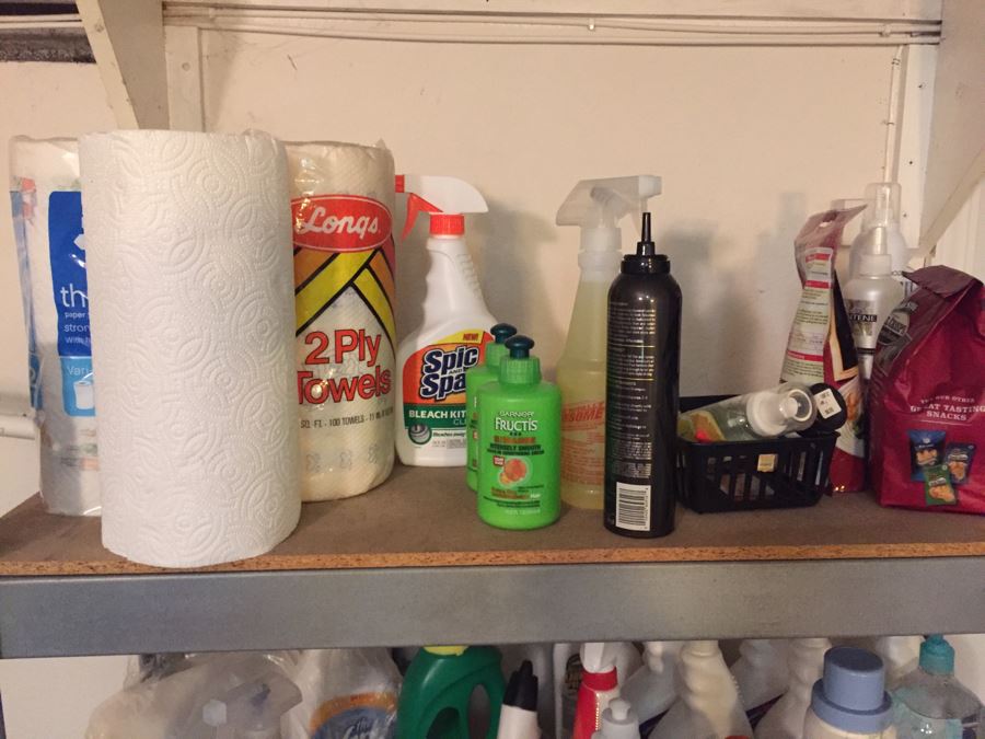 Huge Cleaning Supply Lot Mostly New With Metal Shelving [Photo 4]