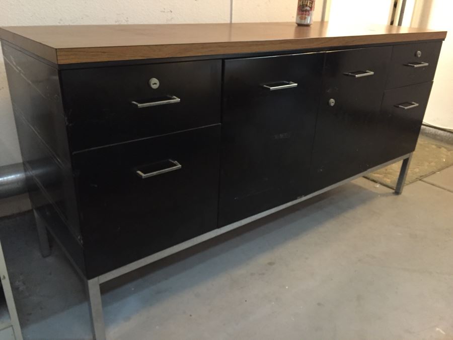 Metal Steelcase Office Credenza With Chrome Legs Modernist [Photo 7]