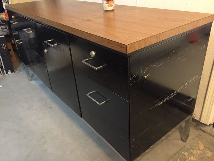 Metal Steelcase Office Credenza With Chrome Legs Modernist [Photo 5]