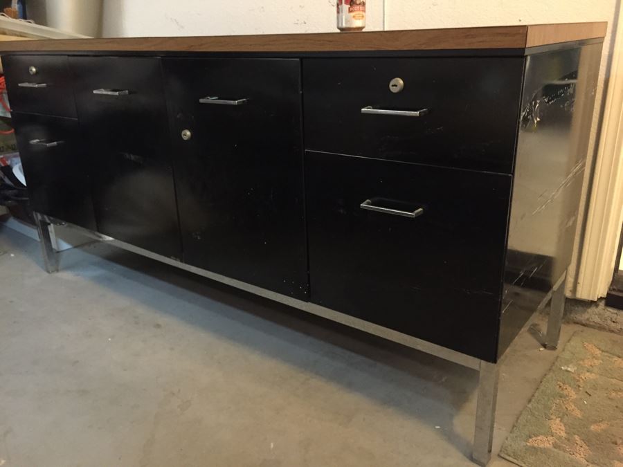 Metal Steelcase Office Credenza With Chrome Legs Modernist [Photo 6]