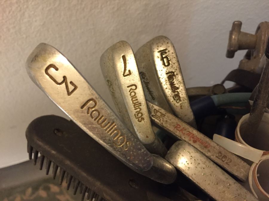 Golf Club Lot With Golf Bag And Caddy [Photo 5]