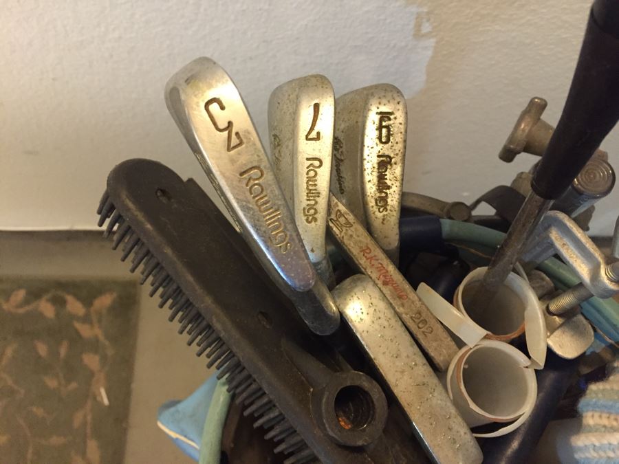 Golf Club Lot With Golf Bag And Caddy [Photo 3]