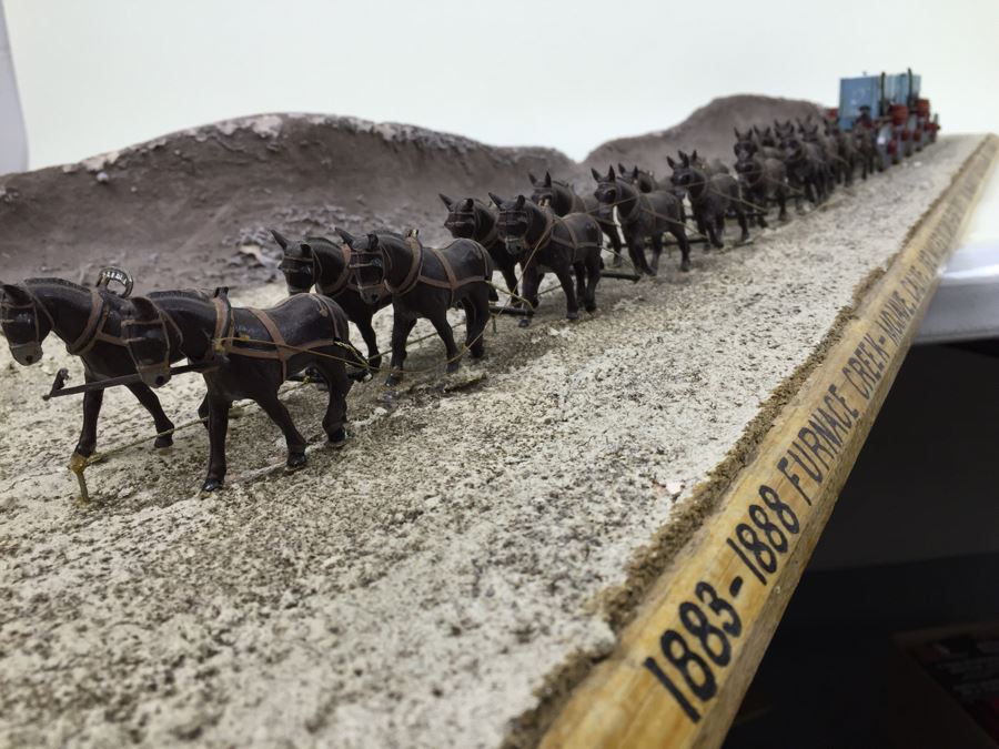 Large Scale Model Of Horses With Wagons Depicting 1883-1888 Furnace Creek - Mojava, Calif. Trek Of 162 Miles 10 Days - 136 Deg F - 150 Deg F  Wagons [Photo 2]