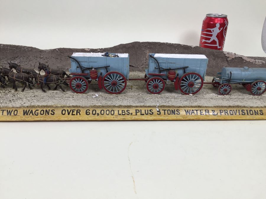 Large Scale Model Of Horses With Wagons Depicting 1883-1888 Furnace Creek - Mojava, Calif. Trek Of 162 Miles 10 Days - 136 Deg F - 150 Deg F  Wagons [Photo 7]
