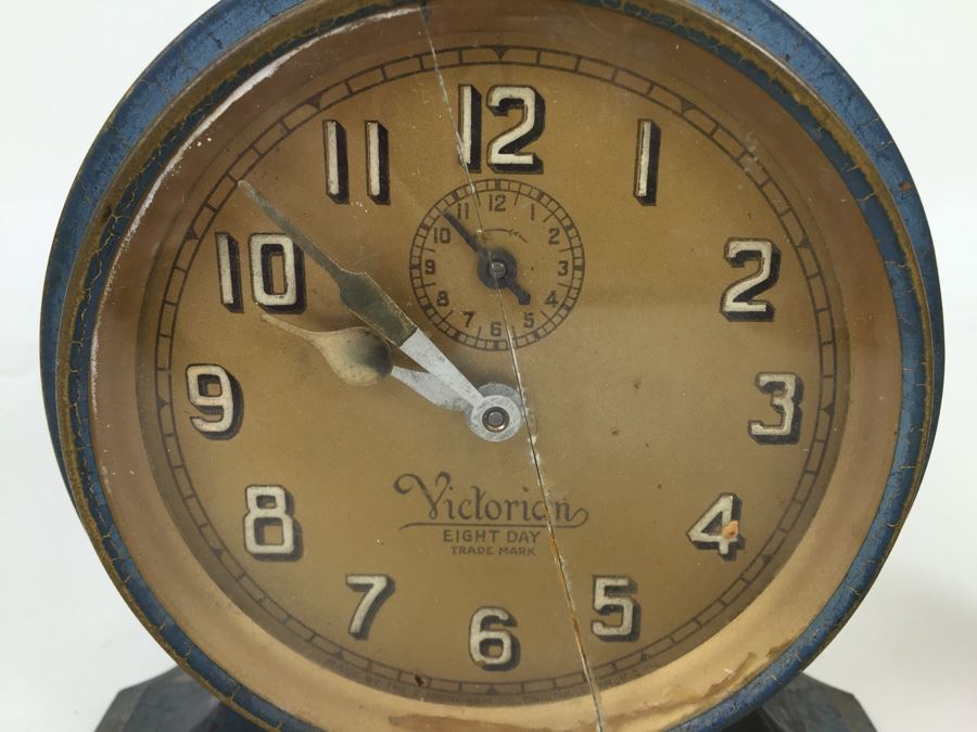 Vintage Victorian Metal Eight Day E. Ingraham Co Bristol, Conn Clock [Photo 5]
