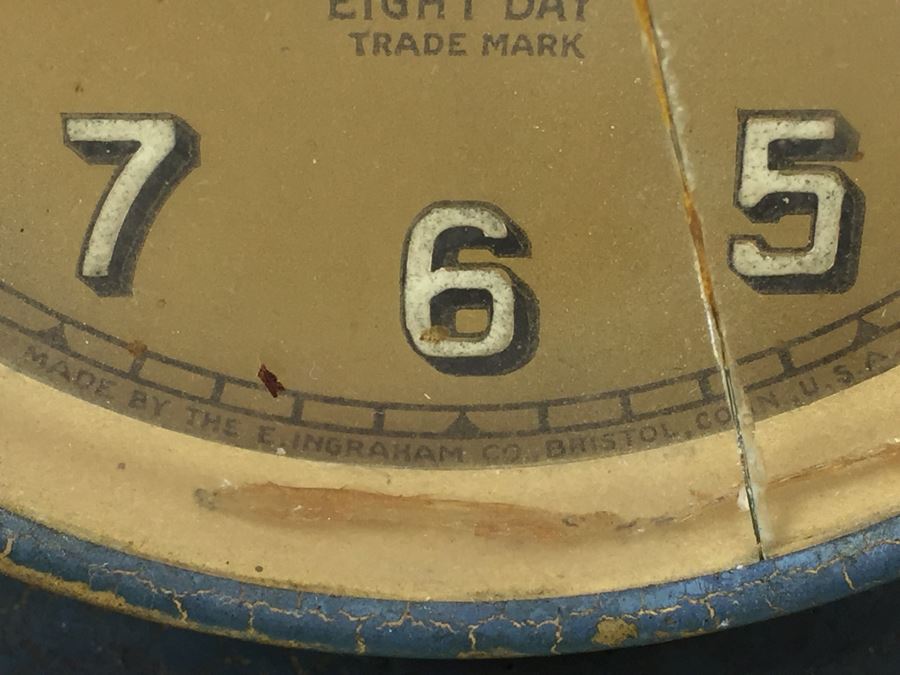 Vintage Victorian Metal Eight Day E. Ingraham Co Bristol, Conn Clock [Photo 6]