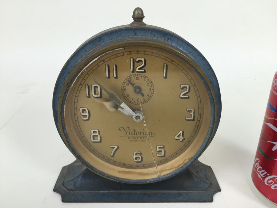 Vintage Victorian Metal Eight Day E. Ingraham Co Bristol, Conn Clock [Photo 4]
