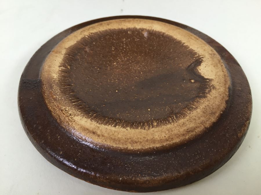 Vintage Handmade Brown Crock Jug With Lid [Photo 6]